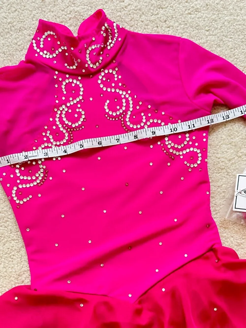 New Pink Crystal Figure Skating Dress Girl 8 (4~6T)